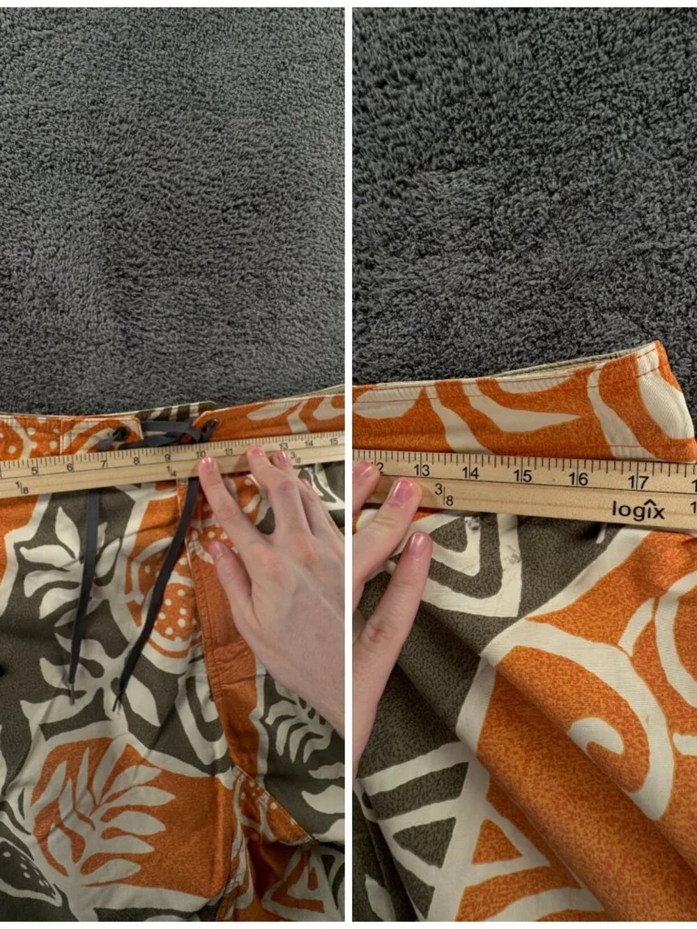 Patagonia Swim Trunk Men Board Shorts Adult Swimming Size 34 Orange Tiki Floral